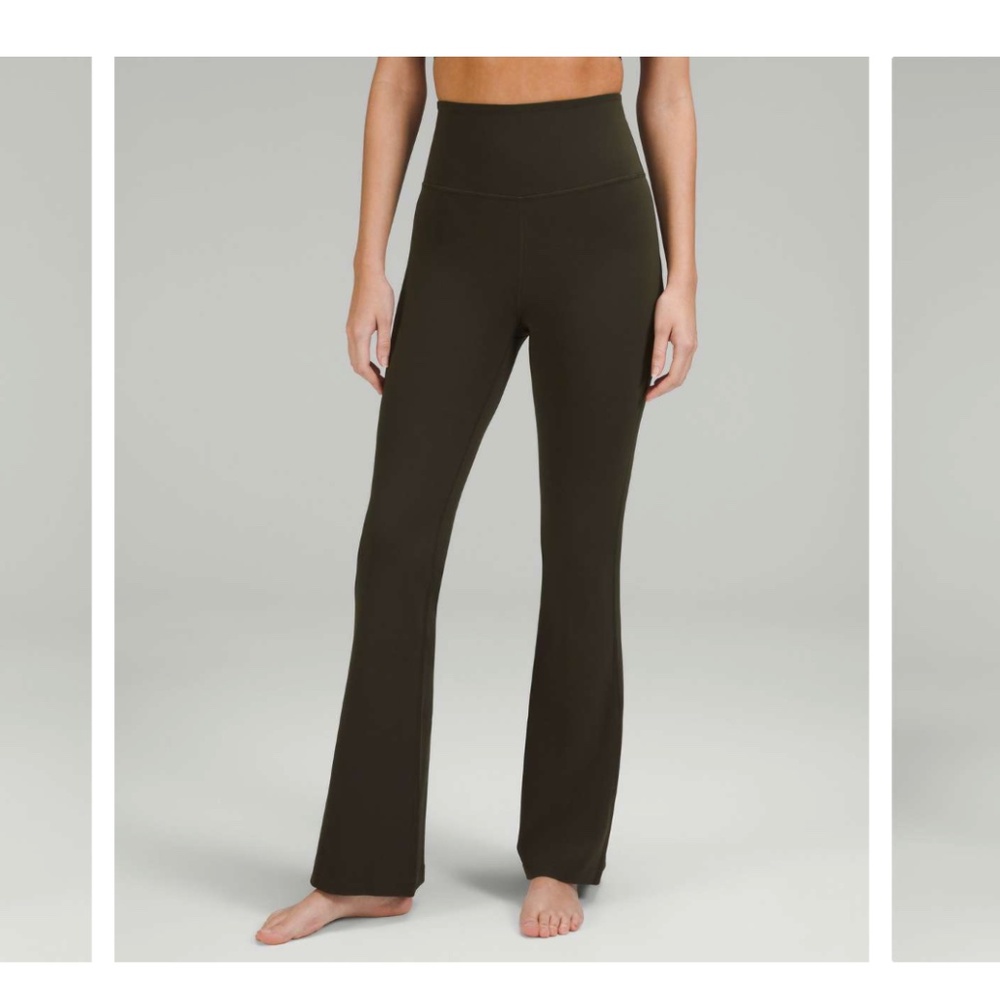 Lululemon Groove Super-High-Rise Flared Pant Nulu Olive Green